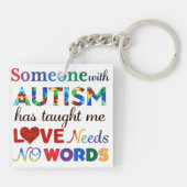 LIEBE braucht KEIN WÖRTERAUTISMUS Schlüsselanhänger (Rückseite)