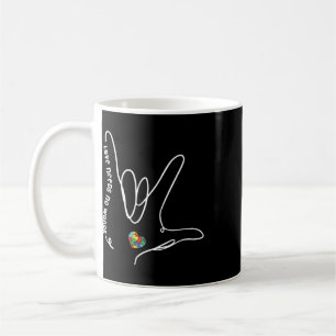 Liebe braucht keine Worte Asl Puzzle-Herz Autismus Kaffeetasse