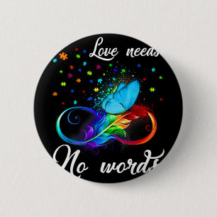Liebe braucht keine Worte Autism Awareness Puzzle  Button