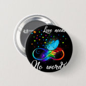 Liebe braucht keine Worte Autism Awareness Puzzle Button (Vorne & Hinten)