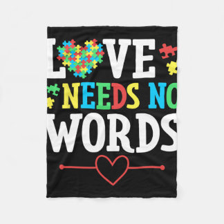 Liebe braucht keine Worte Autismus-Bewusstsein  Fleecedecke