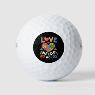 Liebe braucht keine Worte Autismus-Bewusstsein Golfball