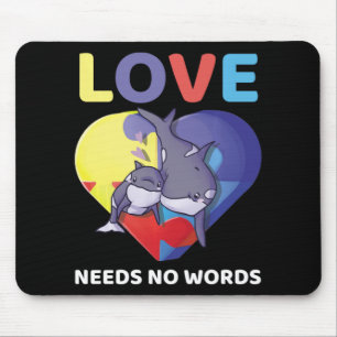 Liebe braucht keine Worte Autismus Bewusstsein Orc Mousepad