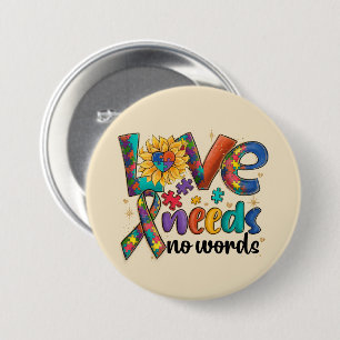 Liebe braucht keine Worte - Autismus Bewusstsein S Button