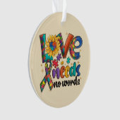Liebe braucht keine Worte - Autismus Bewusstsein S Ornament (Vorderseite)