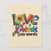 Liebe braucht keine Worte - Autismus Bewusstsein S Postkarte (Vorderseite)