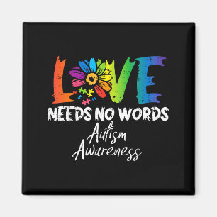 Liebe braucht keine Worte Blume Autismus-Bewusstse Magnet
