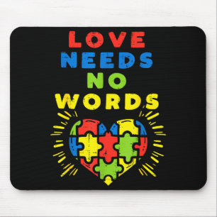 Liebe braucht keine Worte Herz Puzzle Autismus-Bew Mousepad
