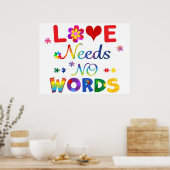 Liebe braucht keine Worte Poster (Küche)