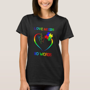 Liebe braucht keine Worte Puzzle Autistische Autis T-Shirt