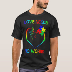 Liebe braucht keine Worte Puzzle Autistische Autis T-Shirt