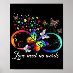 Liebe braucht keine Worte Schmetterling Autismus-B Poster
