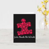 Liebe braucht keinen Autismus Valentinstag Karte (Gelbe Blume)