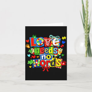 Liebe braucht Worte Puzzle Kokette Schleife Autism Karte