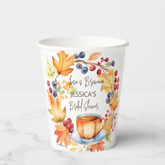 Liebe Brauen Brautparty Geschirr Pappbecher (Rückseite)