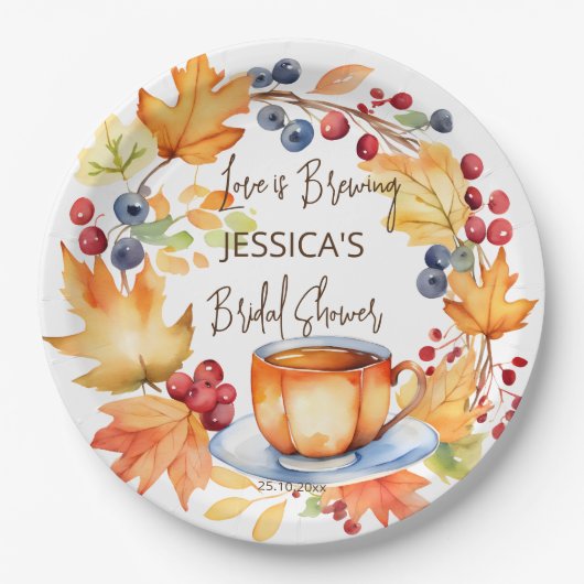 Liebe Brauen Brautparty Geschirr Pappteller (Vorderseite)