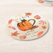 Liebe Brauen Fall Brautparty bevorzugt Sitte Runder Pappuntersetzer (Angewinkelt)