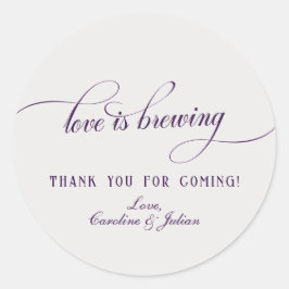 Liebe Brauen gotische Blasen Braut Paare Dusche Runder Aufkleber