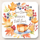 Liebe Brauen Herbst Brautparty Geschirr Gefallen Getränkeuntersetzer (Vorderseite)