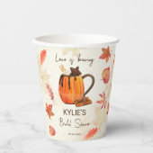 Liebe Braufall Brautparty mit Monogramm Pappbecher (Vorderseite)