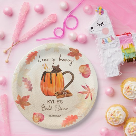 Liebe Braufall Brautparty mit Monogramm Pappteller (Party)