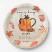 Liebe Braufall Brautparty mit Monogramm Pappteller (Vorderseite)