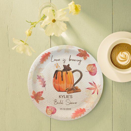 Liebe Braufall Brautparty mit Monogramm Pappteller