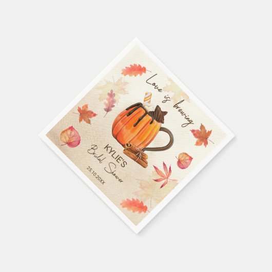 Liebe Braufall Brautparty mit Monogramm Serviette (Ecke)