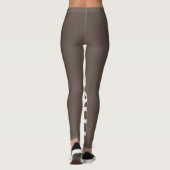 Liebe Brauner monochromer klassischer Text Leggings (Rückseite)