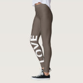 Liebe Brauner monochromer klassischer Text Leggings (Links)
