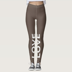 Liebe Brauner monochromer klassischer Text Leggings