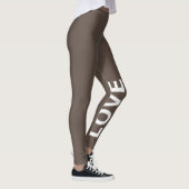 Liebe Brauner monochromer klassischer Text Leggings (Rechts)