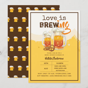 Liebe Braut BIER Bridal Couples Dusche Moderne Einladung