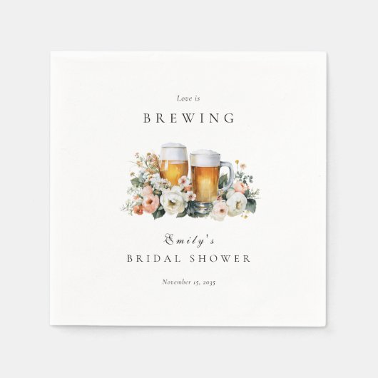 Liebe braut Bier Junggesellinnenabschied Serviette (Vorderseite)