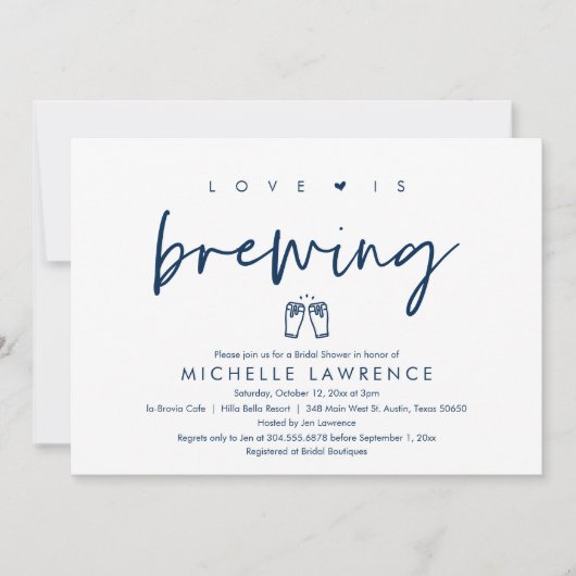 Liebe braut, Bier-Party-Brautparty Einladung (Vorderseite)