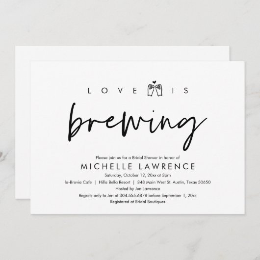 Liebe braut, Bier-Party-Brautparty Einladung (Vorne/Hinten)
