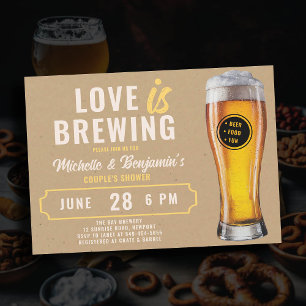 Liebe Braut Bier Theme Couple's Coed Dusche Einladung