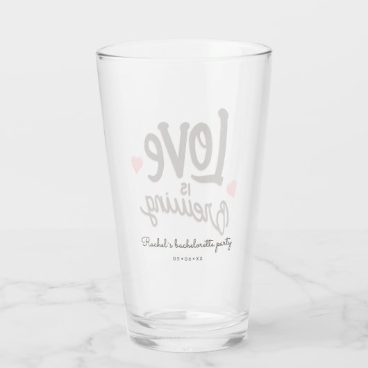 Liebe braut Bierherzen Glas (Rückseite)