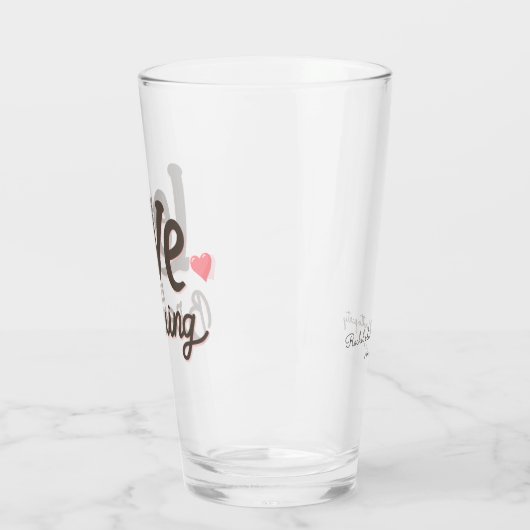 Liebe braut Bierherzen Glas (Links)