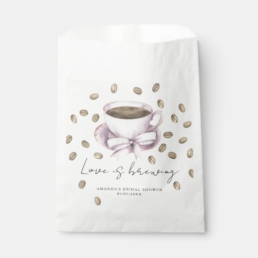 Liebe braut Bow Coffee Brautparty Geschenktütchen (Vorderseite)