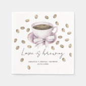 Liebe braut Bow Coffee Brautparty Serviette (Vorderseite)