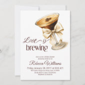 Liebe Braut Bow Espresso Martini Brautparty Einladung (Vorderseite)