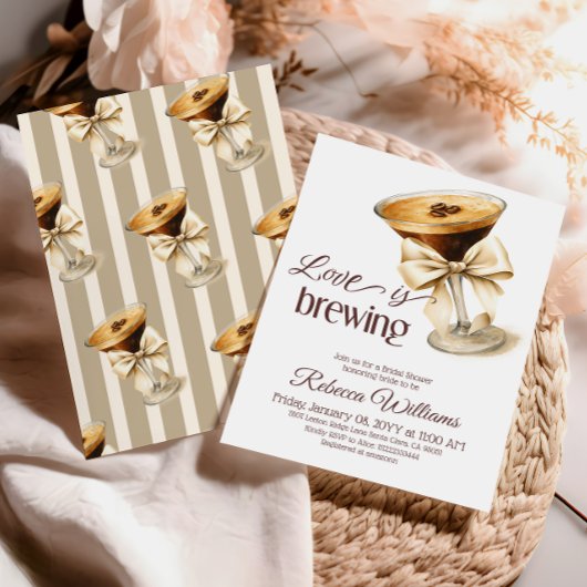 Liebe Braut Bow Espresso Martini Brautparty Einladung