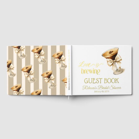 Liebe Braut Bow Espresso Martini Brautparty Gästebuch (Voll)