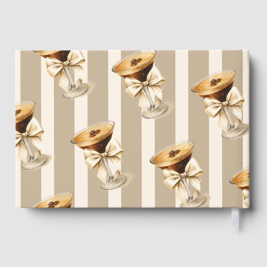 Liebe Braut Bow Espresso Martini Brautparty Gästebuch (Rückseite)