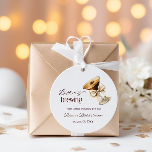 Liebe Braut Bow Espresso Martini Brautparty Geschenkanhänger