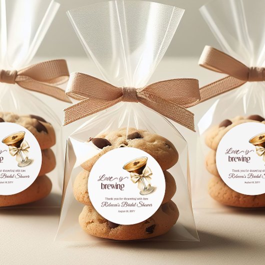 Liebe Braut Bow Espresso Martini Brautparty Runder Aufkleber