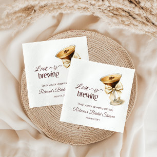 Liebe Braut Bow Espresso Martini Brautparty Serviette
