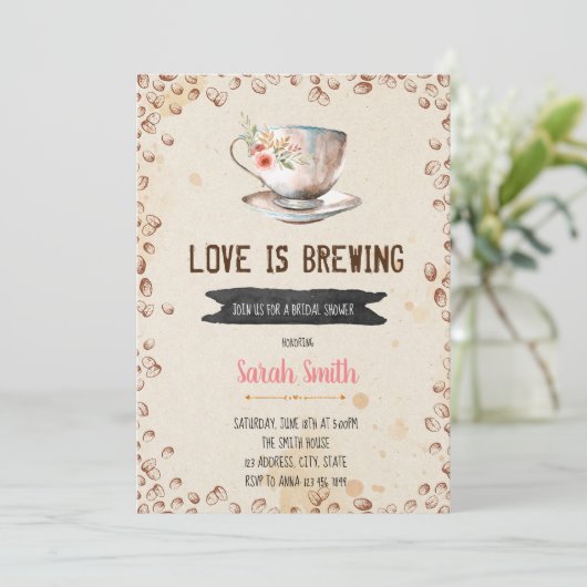 Liebe Braut Braudusche Einladung (Stehend Vorderseite)