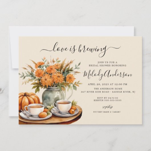 Liebe Braut Brauen Brautdusche Einladung (Vorderseite)